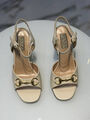 Босоножки Gucci женский кожа бежевый 189469-2