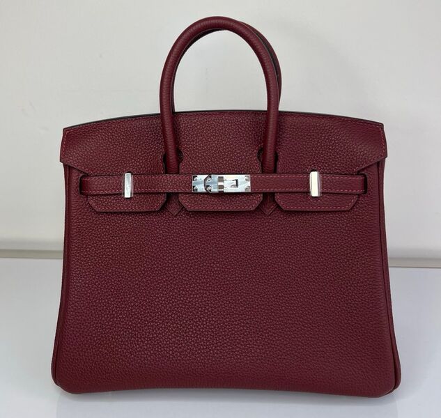 Сумка Hermès Birkin 25 женский кожа бордовый 139361
