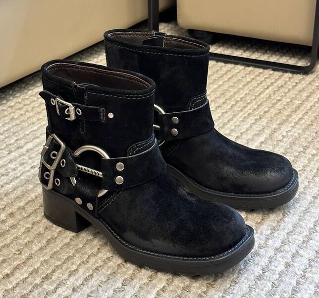 Ботильоны Miu Miu женский замша черный 126677