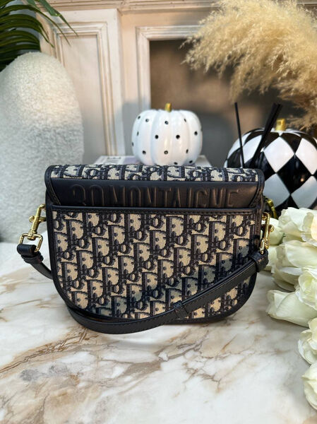 Сумка Christian Dior Bobby средняя женский жаккард dior oblique синий 74416-8