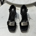 Босоножки Hermès женский кожа черный 139632-2