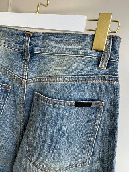 Джинсы Saint Laurent женский джинса бирюзовый 161111-3