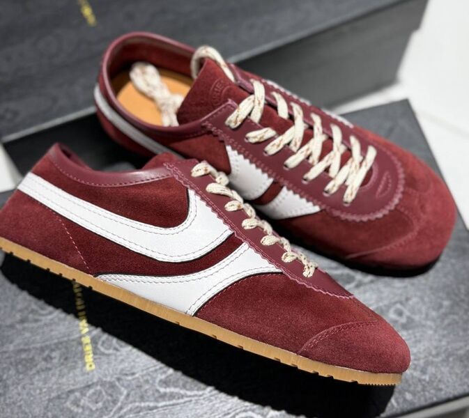 Кеды Dries Van Noten женский замша бордовый 183625