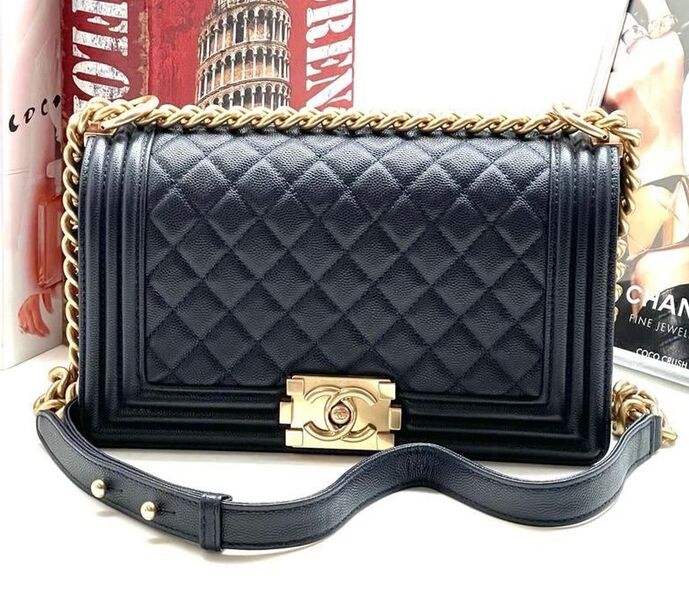 Сумка Chanel Boy женский кожа черный 101628