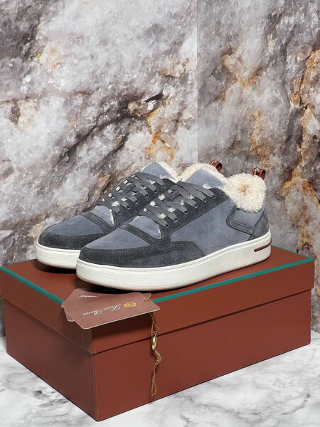 Мужские кеды Loro Piana мужской замша графитовый 103693-2