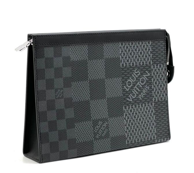 Клатч Louis Vuitton женский кожа графитовый 26136