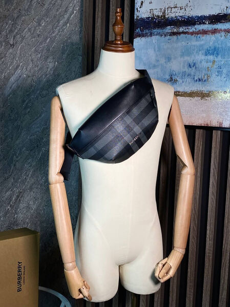 Мужская сумка слинг Burberry мужской канва графитовый 155333-2