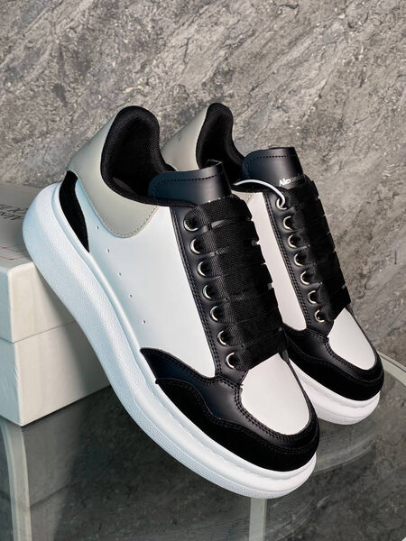 Мужские кеды Alexander McQueen мужской кожа черный 157942-3