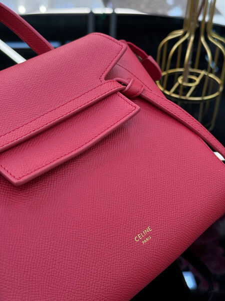 Сумка Celine Belt Nano женский кожа бордовый 142389-6