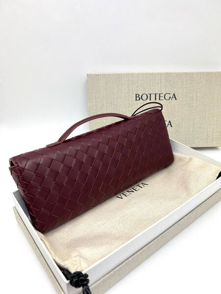 Клатч Bottega Veneta женский кожа бордовый 138066-3