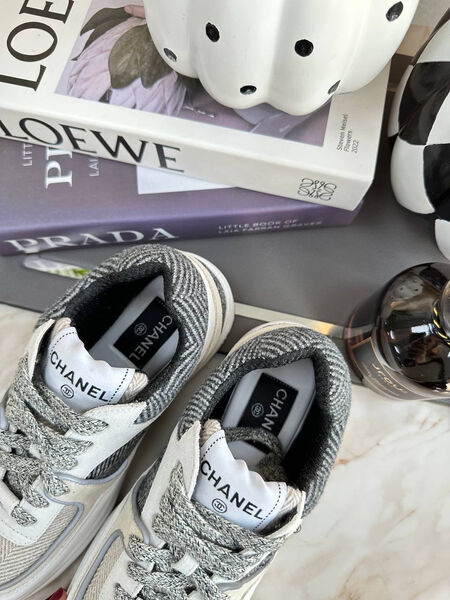 Кроссовки Chanel женский текстиль графитовый 98249-4