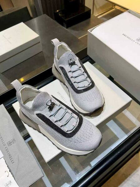 Женские кроссовки Brunello Cucinelli женский текстиль серый s1460422-1-4
