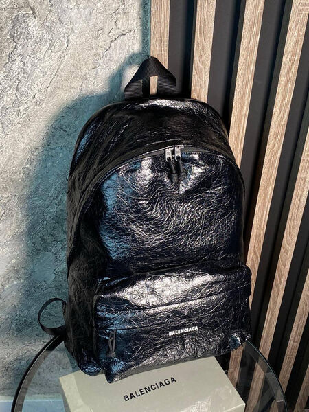 Мужской рюкзак Balenciaga мужской кожа черный 135366-7