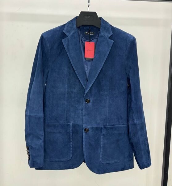 Мужская куртка Kiton мужской замша синий 196002