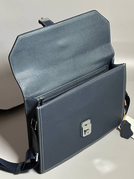 Мужская сумка мессенджер Hermès мужской кожа графитовый 152813-5