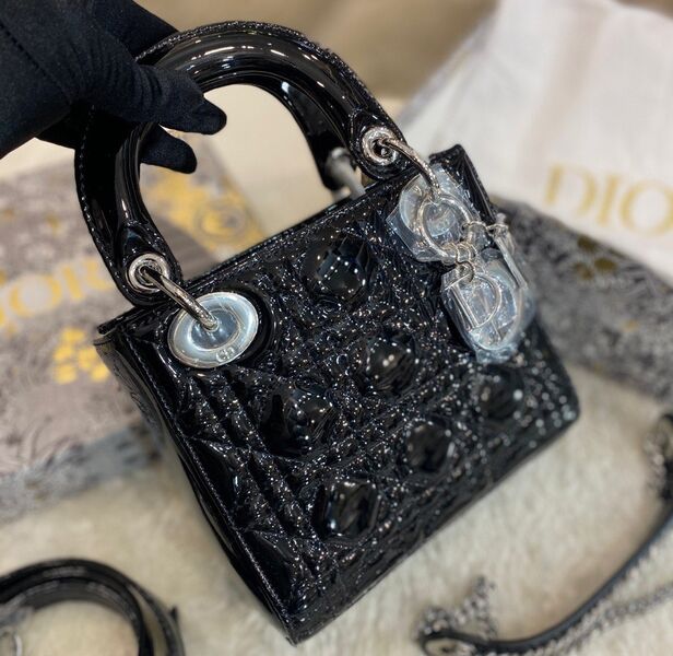 Сумка Christian Dior Lady женский кожа черный 97570