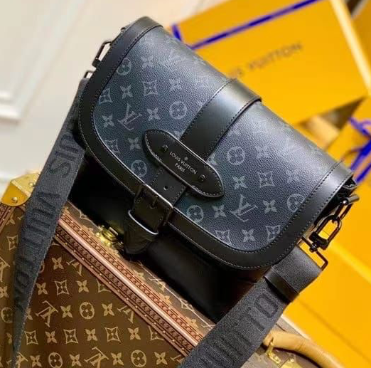 Мужская сумка мессенджер Louis Vuitton мужской кожа черный 42816