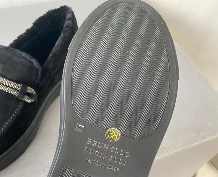 Лоферы Brunello Cucinelli женский овчина черный 39754-6
