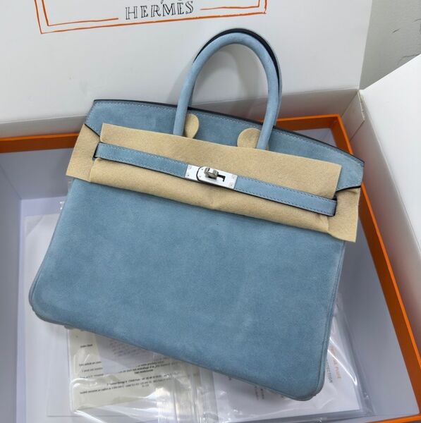 Сумка Hermès Birkin 25 женский замша бирюзовый 155724