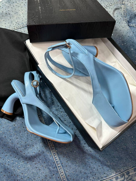 Туфли Dries Van Noten женский кожа бирюзовый 155635-2