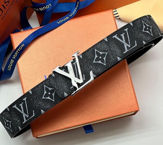 Мужской ремень Louis Vuitton мужской кожа черный 107684
