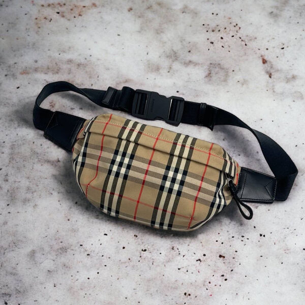 Мужская сумка слинг Burberry мужской текстиль бежевый 123794-2