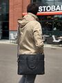 Мужской портфель Hermès мужской кожа черный 52078-3