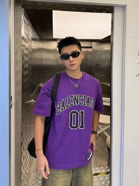 Мужская футболка Balenciaga мужской фиолетовый i7706440-1-8