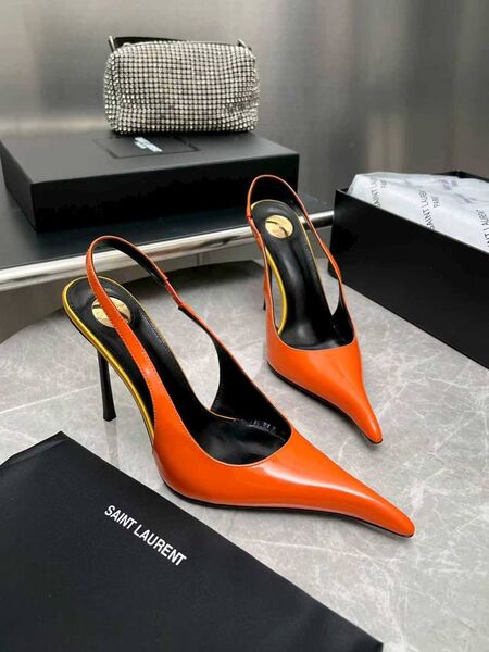 Женские туфли Saint Laurent женский кожа оранжевый z7940016-1-6
