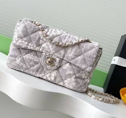 Сумка Chanel женский текстиль графитовый 192437