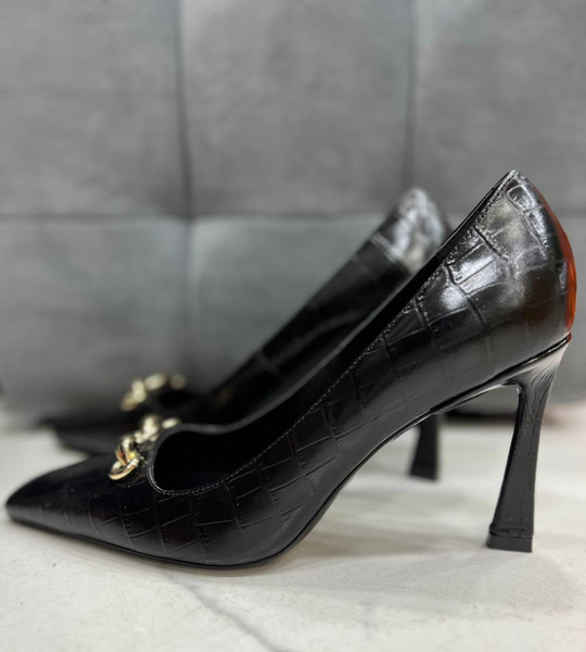 Туфли Saint Laurent женский кожа черный 92827-3