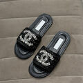 Шлепки Chanel женский кожа черный 119043-3