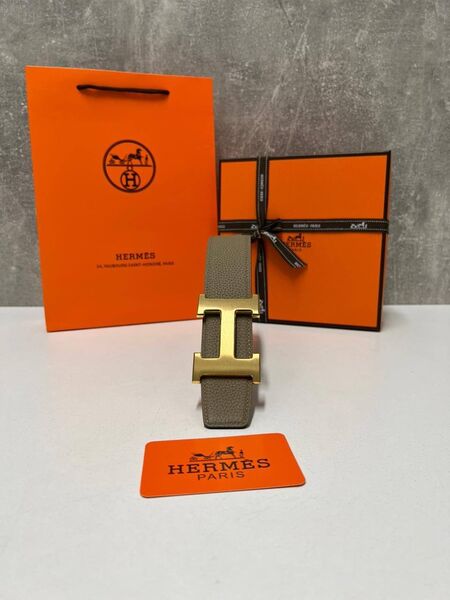 Мужской ремень Hermès мужской кожа бежевый r0725537-1-2