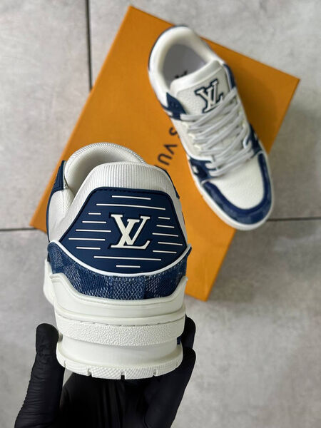 Мужские кроссовки Louis Vuitton мужской кожа белый 162427-3