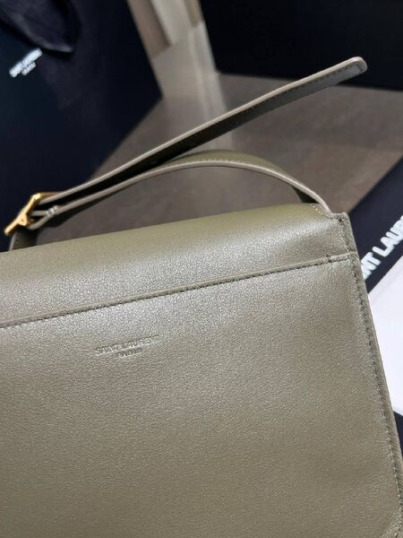 Cумка Saint Laurent женский кожа хаки c0374929-1-7