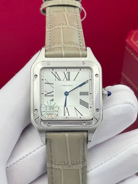 Мужские часы Cartier Suntos-Dumont мужской кожа бежевый b5546828-1-2