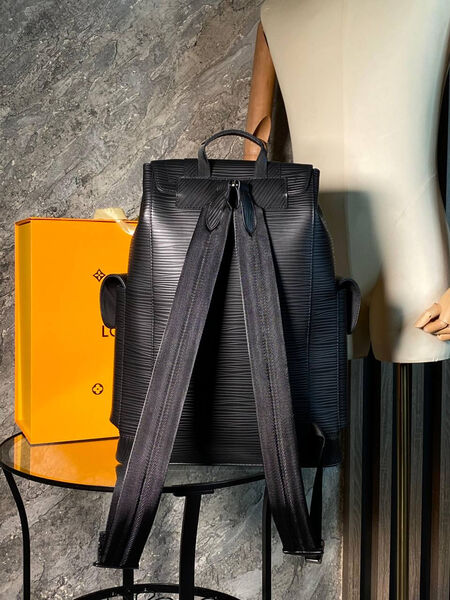 Мужской рюкзак Louis Vuitton мужской кожа черный 131376-8