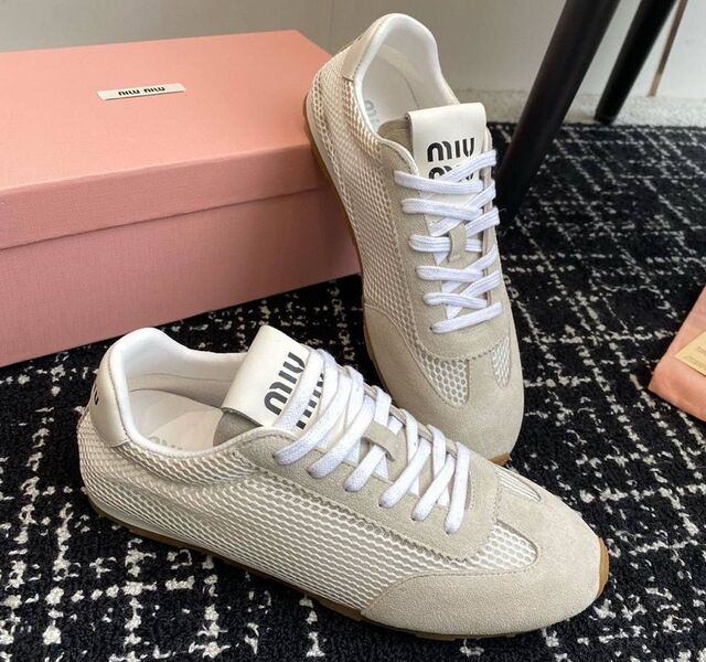 Кроссовки Miu Miu женский замша графитовый 183122