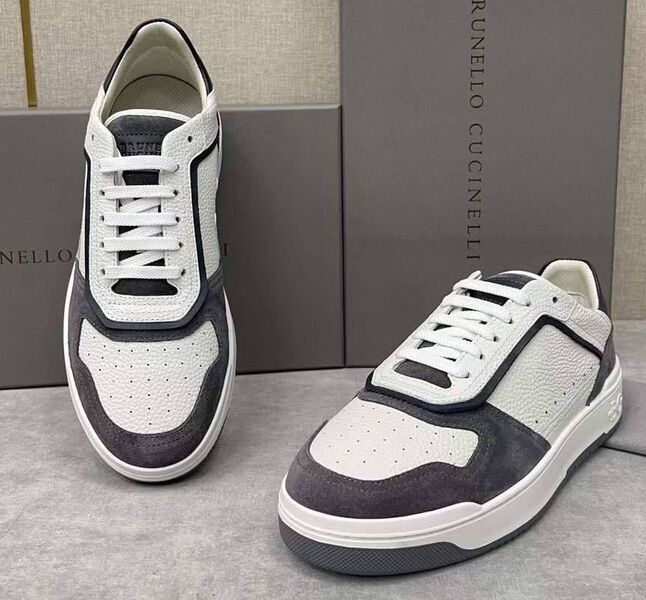 Мужские кеды Brunello Cucinelli мужской кожа белый 114465