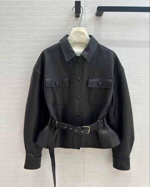 Куртка Saint Laurent женский кожа черный 173162-5