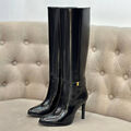 Сапоги Saint Laurent женский кожа черный 131161-2