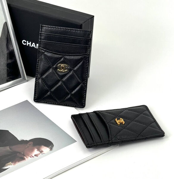 Визитница Chanel Premium женский кожа черный 195065-2