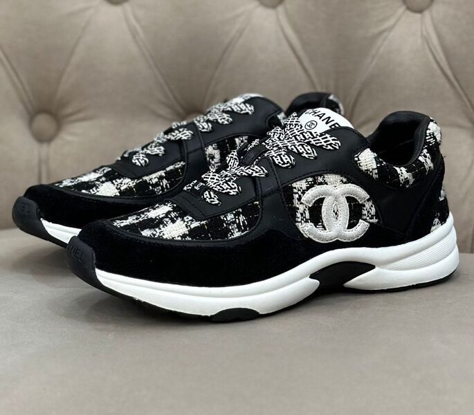 Кроссовки Chanel женский текстиль черный 125175