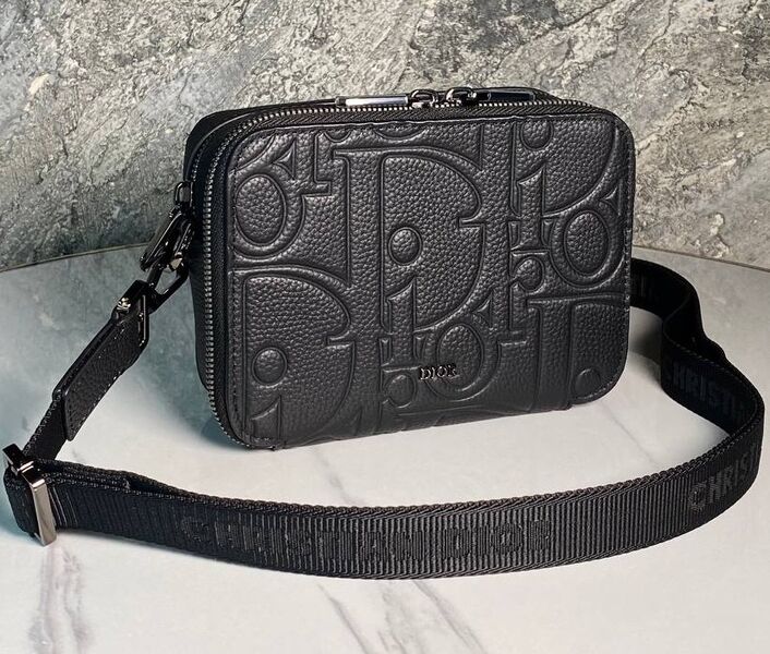 Мужская сумка мессенджер Christian Dior мужской кожа черный 170732