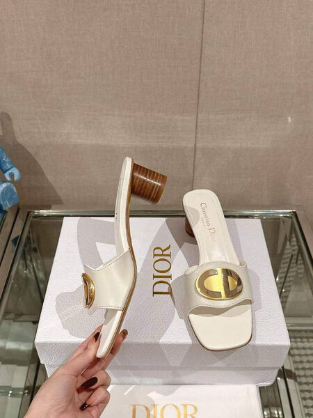 Шлепки Christian Dior женский кожа белый 145509-2