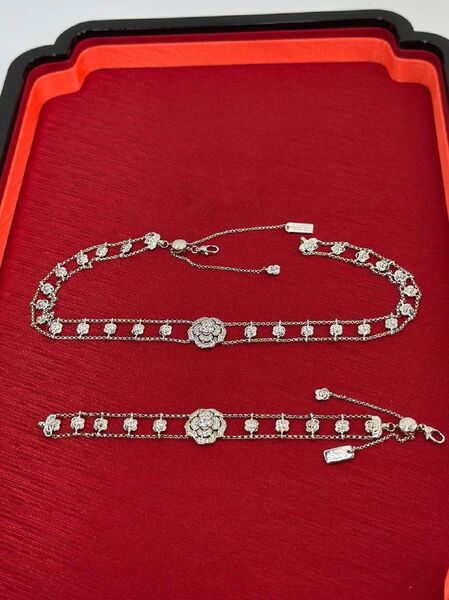 Чокер и браслет Chanel Camelia женский белое золото g1339281-1-2