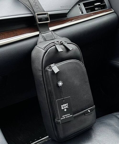 Мужская сумка слинг Montblanc мужской кожа черный 100980