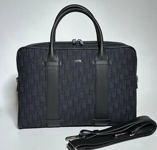 Мужской портфель Christian Dior мужской кожа черный 132090