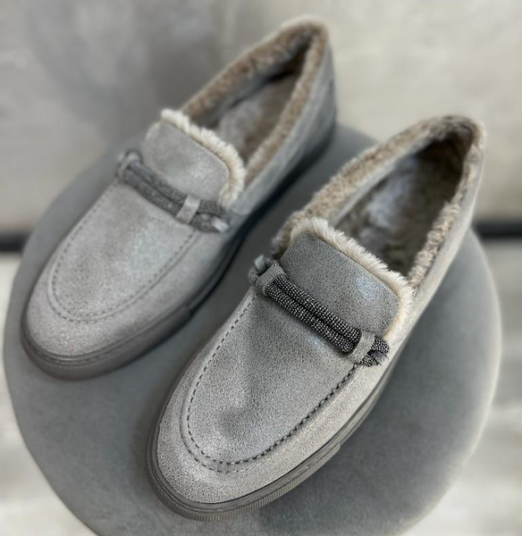 Лоферы Brunello Cucinelli женский замша графитовый 39778