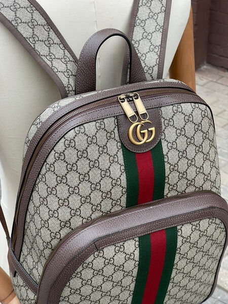 Мужской рюкзак Gucci мужской канва графитовый 122017-3